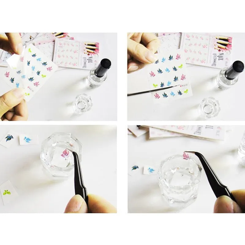 1 шт Перьевые Украшения для ногтей переводные наклейки на ногти для маникюра водные радужные яркие цвета