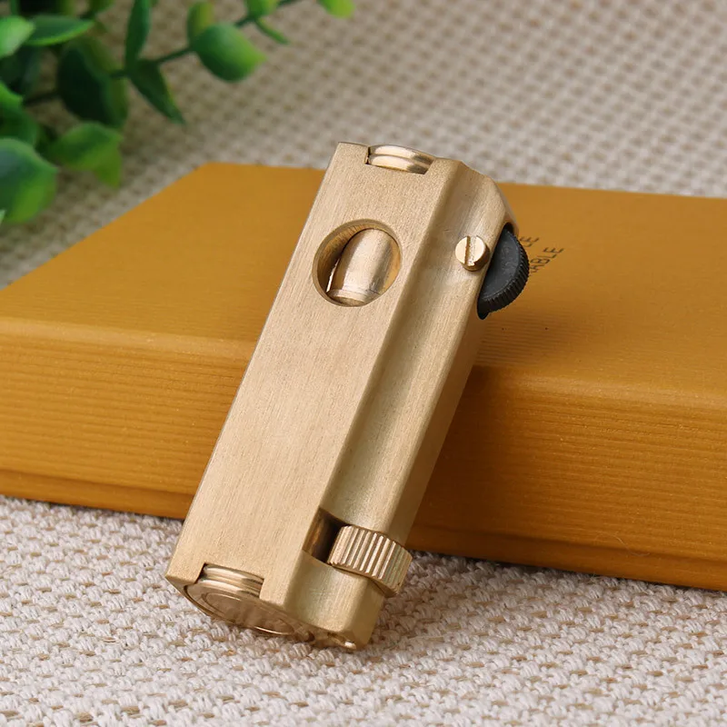 

Brand manual pure copper trench machine grinding wheel creative nostalgic retro kerosene lighter custom lettering exquisite gift