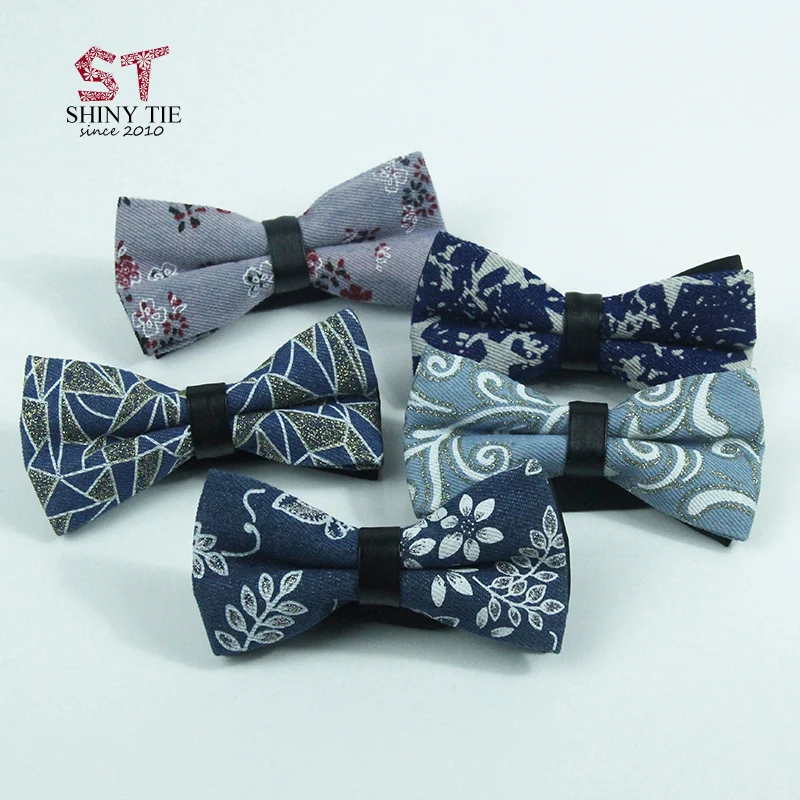 

2017 Cotton Linen Bow Tie PU Leather Knot Mens Handmade Floral Diamond Skull Starry Sky Printing For Female Home Party Butterfly