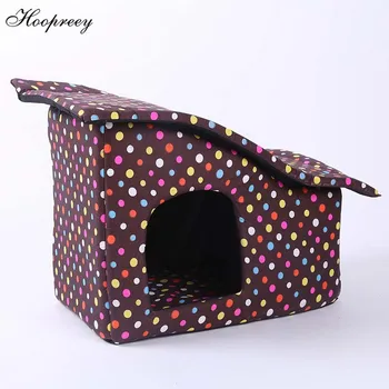 

Portable Pet Dog House Soft Sponge Removeable Beds for Small Medium Dogs Colorful Dot Mats Chihuahua kennel Cave Accessories