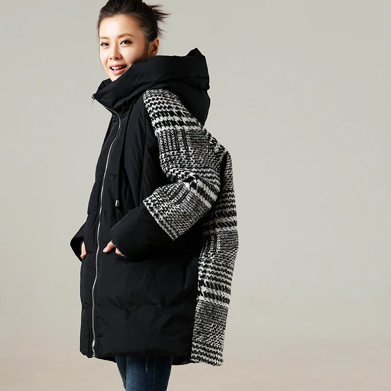 Femelle Épaissie Coton D'hiver Grand Couture Black Vêtements Littérature Treillis Art 2018 Chapeau Et Zipper Manteau W8621 fRw10qx7f