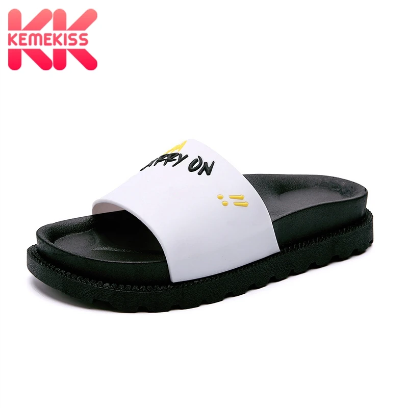 

KemeKiss Women Trifle Sandals Open Toe Print Thick Bottom Slippers Summer Fashion Leisure Shoes Women Footwear Size 35-40