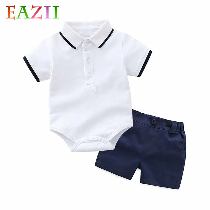 

EAZII 2Pcs/set Summer Baby Clothing Sets Newborn Baby Boy Clothes Summer Infant Boy T-shirts+Shorts Outfits Sets Bebes Tracksuit