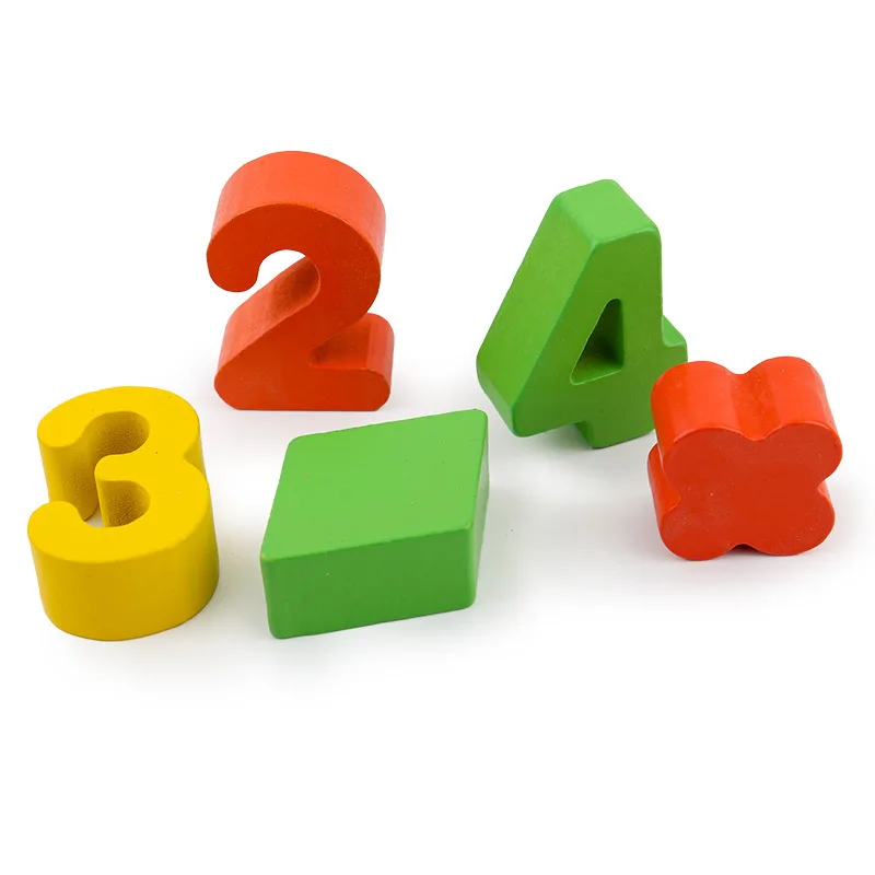 Wooden Montessori Materials Learning To Count Numbers Matching Digital Shape Match Early Education Teaching Math Toys Children