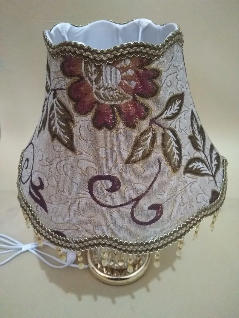 Lamp shade for table lamps E27 coffee color fabric Up and down the waves lamp shades