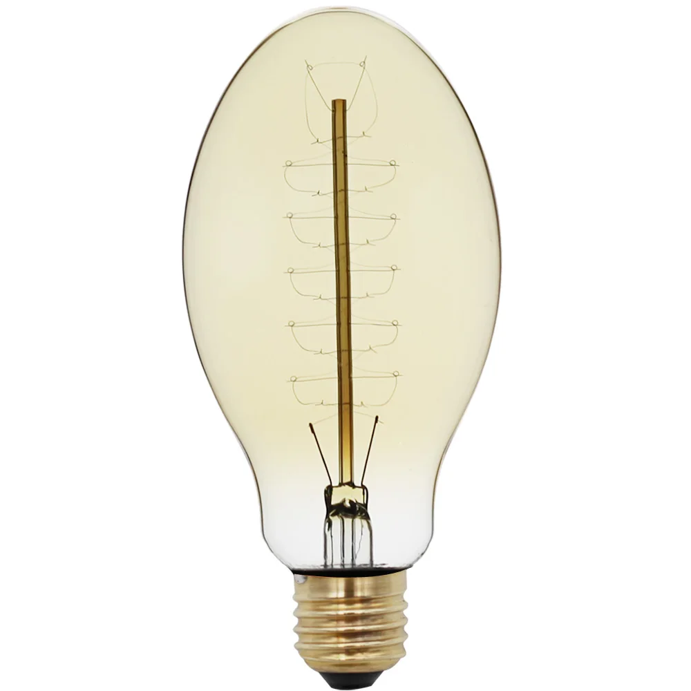 E76 Винтаж Edison ЛАМПЫ E27 220 В 40 Вт Ретро лампа накаливания Amber Стекло люстра/Z деко