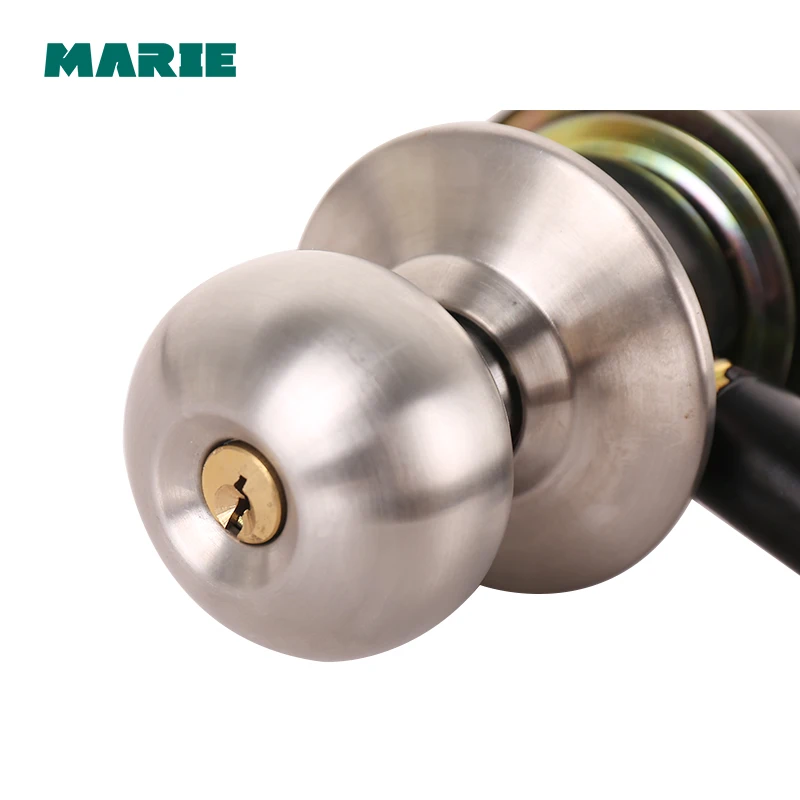 Round Lever Handle Knob Knobs Door Lock Bedroom Bathroom Locks Stainless Steel For Room Door Wooden Door Iron Gate New