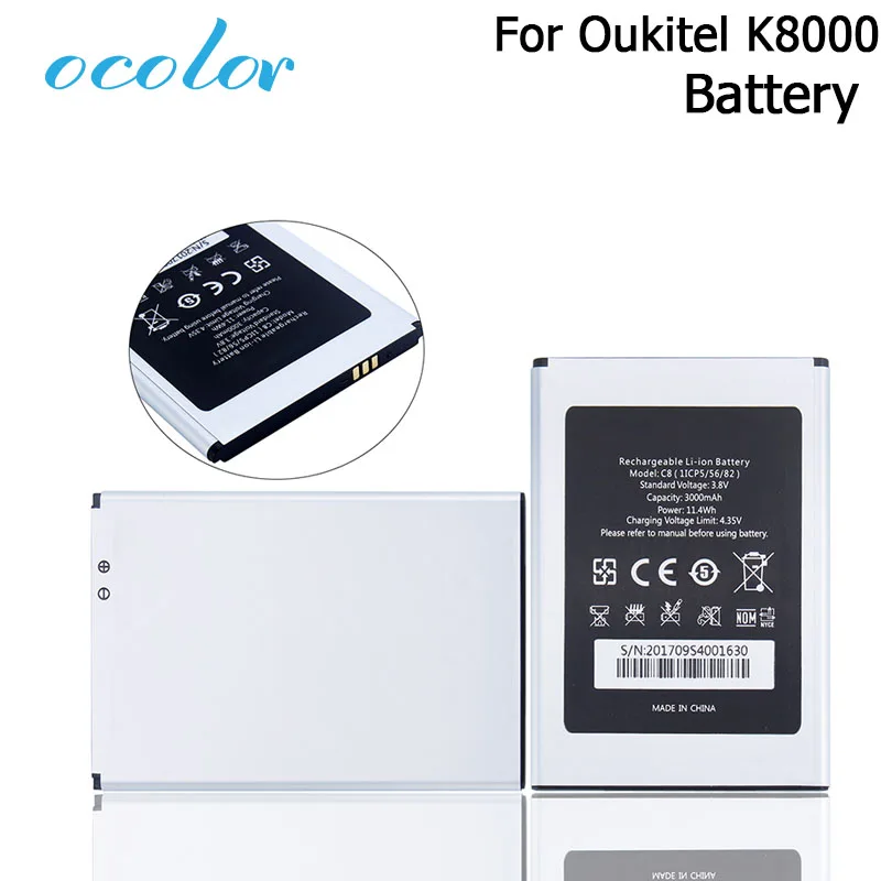 Ocolor для Oukitel C8 Батарея 3000 мАч высокое Ёмкость долгое время ожидания 100% новое на