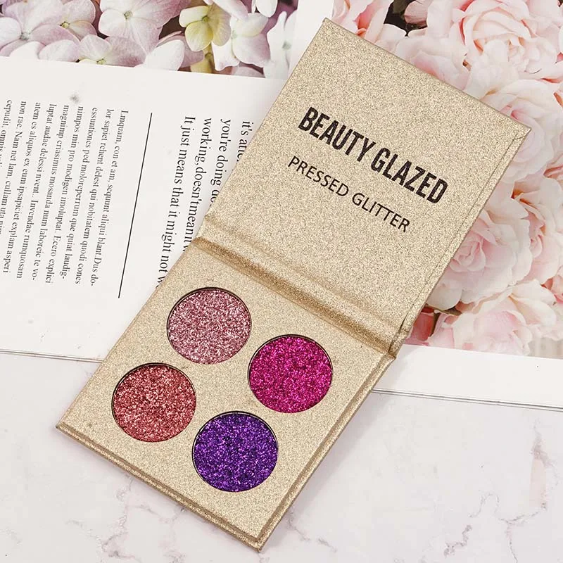 4 Colors/Set Glitter Powder Luminous Eye Shadow Glitter Pigment Pressed