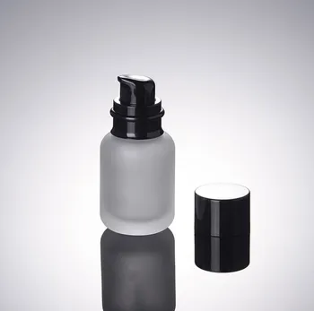 

2017 New 100pcs 50ML frosted glass emulsion bottle, black press black cover, bottle filling, empty bottle for travel