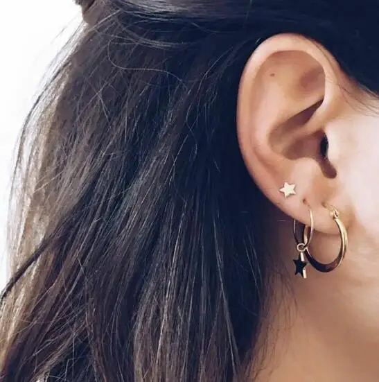 

606 Personality Original 4Pcs Set Not 4Pairs Stud Earrings Trendy Women Rhinestone Brincos Earrings Bijoux Jewelry Gift E5306