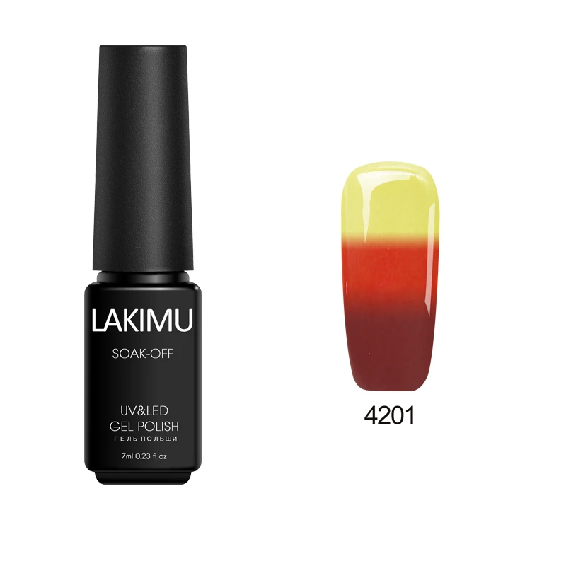 Lakimu тепло холодный УФ-гель для ногтей изменение температуры Замачивание от цвета ful эмаль Гибридный гвоздь искусство цвет длинный прочный ноготь лак - Цвет: 4201