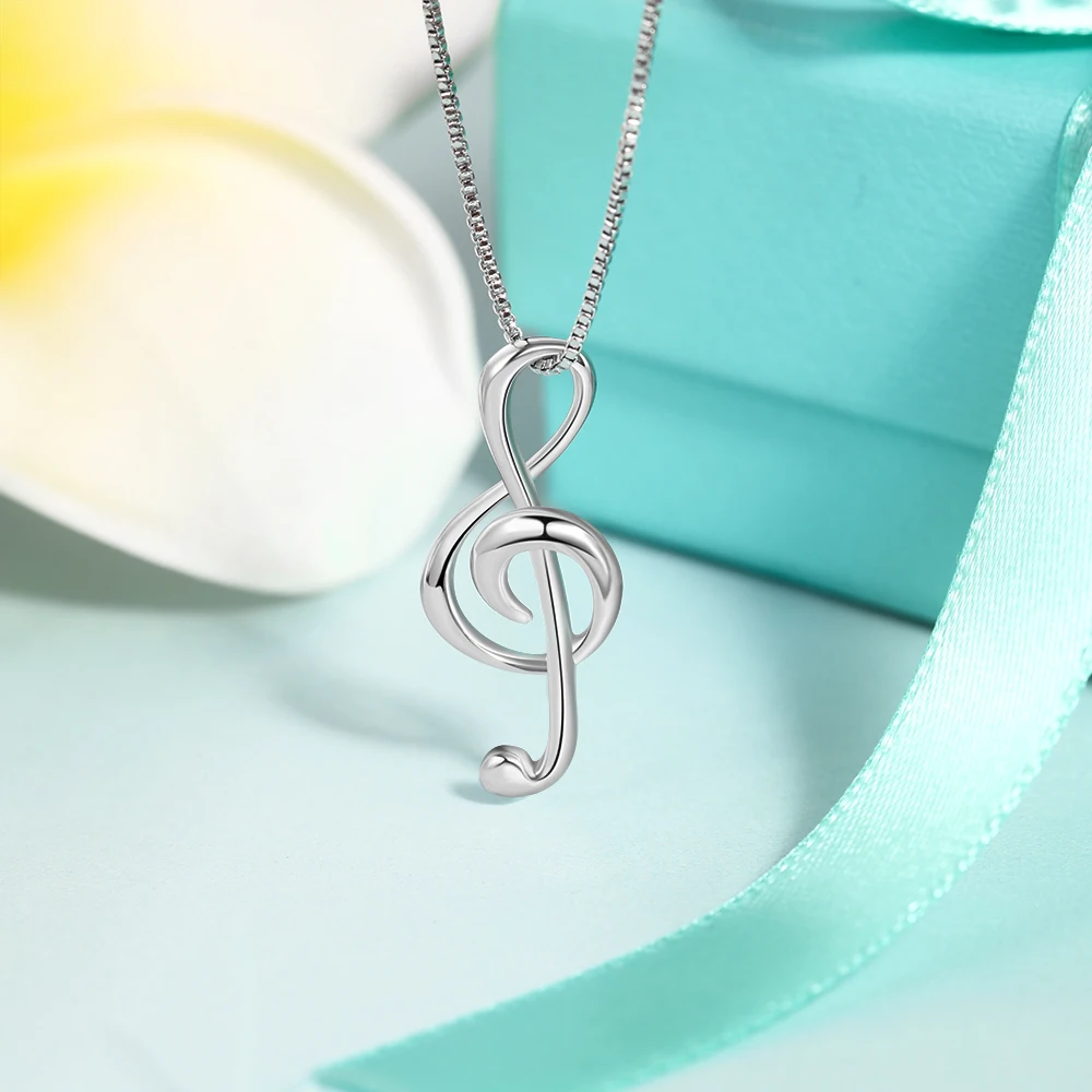925 Sterling Silver Musical Note Necklaces & Pendants Elegant Pendant Necklace Women Gifts for Girlfriend (JewelOra NE100355) - Image 3