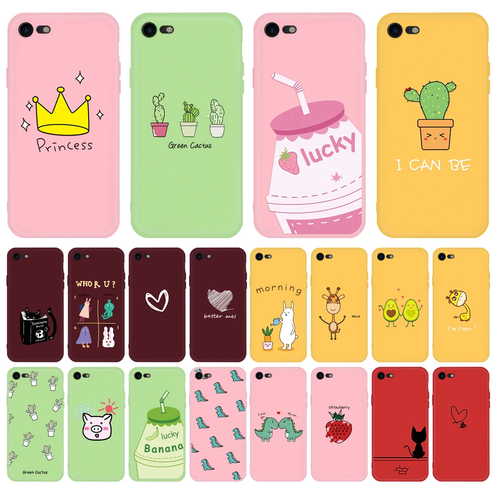 Colorful Lovely phone case For iPhone 8 7 5 5S SE 6 6S Plus X XS Max XR Cartoon Patterned Case Giraffe Rabbit Cat Back Cover |