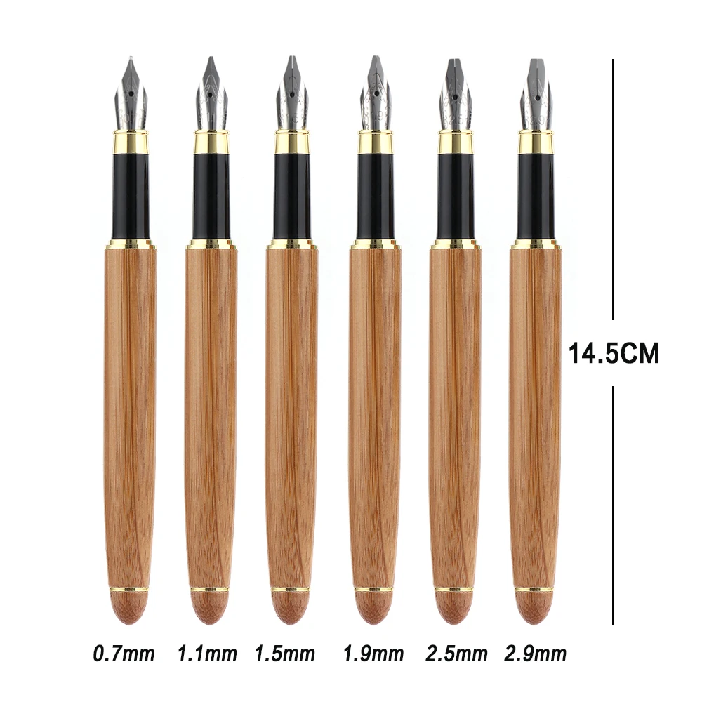 1 Adet Bambu Kaligrafi Sanat Dolma Kalem Genis Saplama Keski Sivri Ucu 0 7mm 2 9mm Yazma Araci Fountain Pens Aliexpress