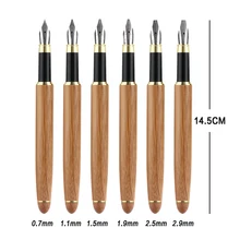 Stylo plume large, outil d'écriture, 1 pièce, bambou, calligraphie, Art, ciseau-pointe, plume 0.7mm-2.9mm,