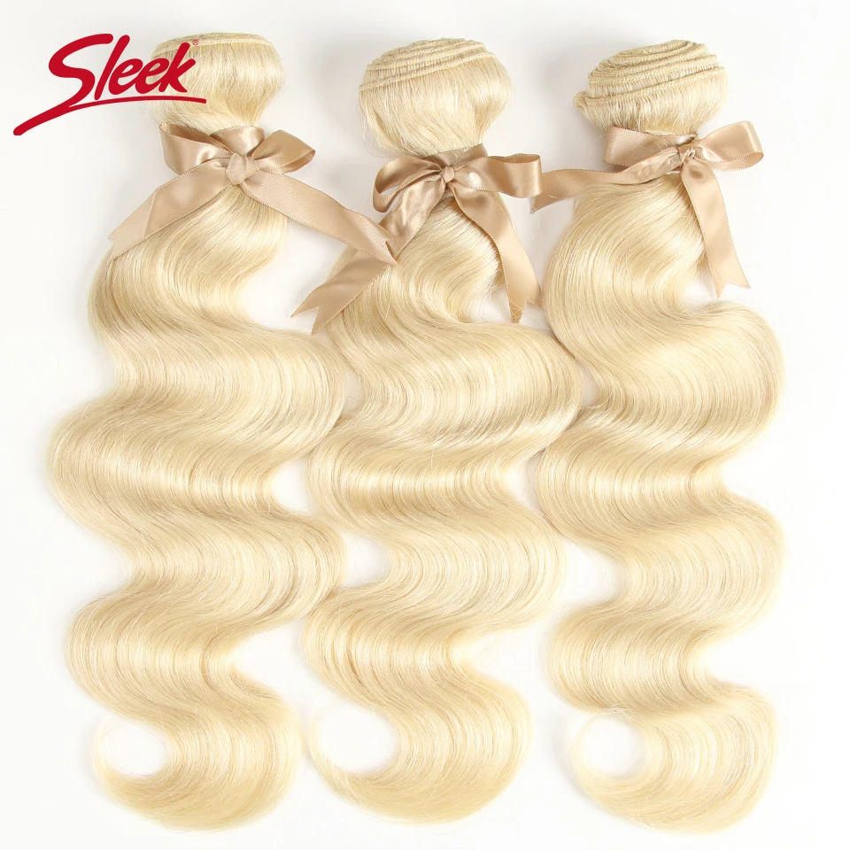 Sleek 613 Мёд блондинка Связки объемная волна перуанские накладные волосы Связки 100% Волосы remy расширения 1/3/4 Связки 10 до 26 дюймов
