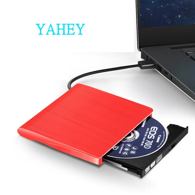 

USB 2.0 DVD Burner DVD ROM Player Optical Drive CD+-RW Writer Recorder External Drives for Laptops PC Apple Macbook Pro win10