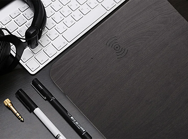 Fimilef QI Wireless Charging Mouse Pad Mat Wood Pattern Phone Wireless Charger for Iphone 8 Plus X for Samsung Galaxy S7 S8 S6 (7)
