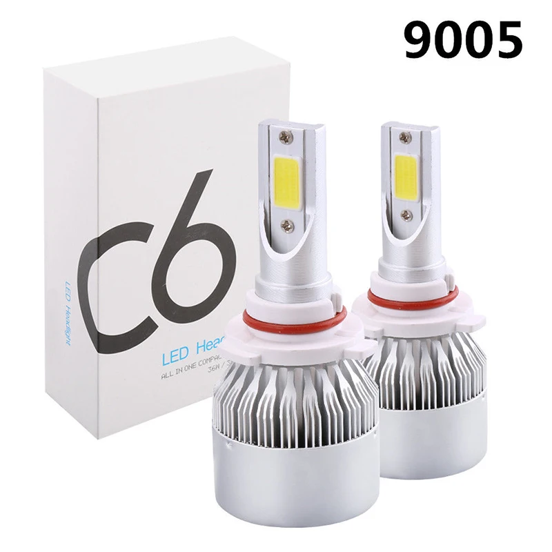 1 пара из H11 9005 9006 автомобиля светодиодный фары для 6000 К Белый фар автомобиля противотуманные фары высокой ближнего света автомобиля, автомобильные аксессуары