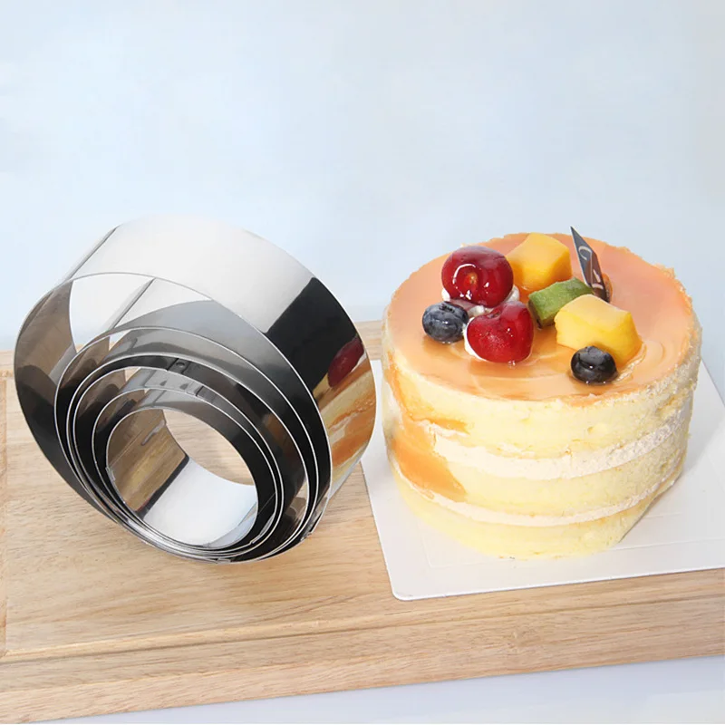 

6Pcs Stainless Steel Round Shape Mousse Ring Mould DIY Mousse Set Circle Mousse Ring Kitchen Cake Decoration Mold Baking Tool