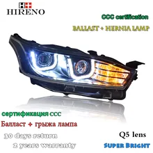 Hireno фары для- Toyota Yaris L фар сборки LED DRL ангел объектив двойной луч ксеноновые 2 шт