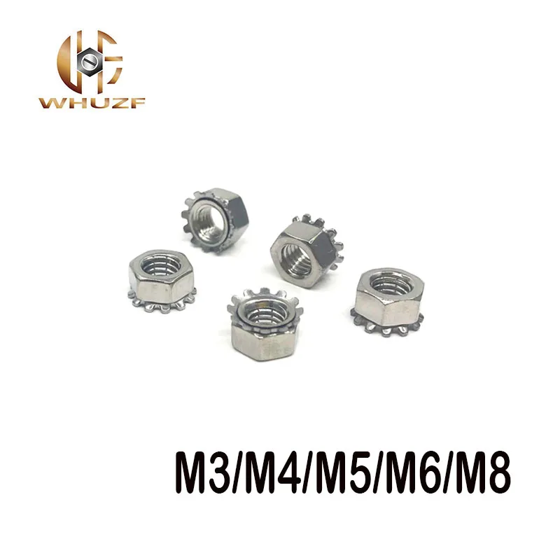 Шестигранная гайка M3 M4 M5 M6 M8 K-type K-Lock Nut 304 из нержавеющей стали | Обустройство дома
