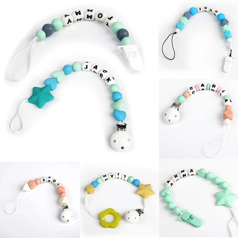 Handmade Silicone Teething Pacifier Clip Holder Baby Carrier Teething Accessory Chew Teether Toys