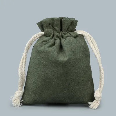 Уплотненная подкладка для полотенец замшевая бархатная сумка Подарочный шнурок сумка для хранения ювелирных изделий упаковка Портативная сумка для путешествий 2 шт./партия - Цвет: Армейский зеленый