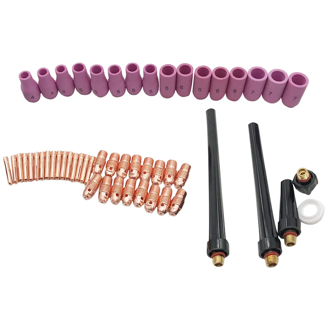 

53pcs TIG Welding Torch Stubby Gas Lens Kit Cup Collet Body Nozzle for WP-9/20/25 Welding Machine Accessories