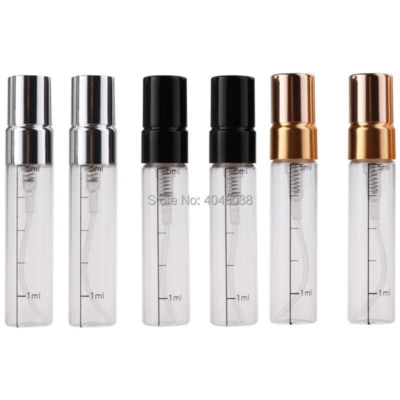 5 ML Glass Perfume Refillable Bottle Transparent Cosmetic Container Atomizer with Scale Shoppe Trial Bottle Perfume Spray Vials (2)