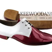 KEEWOO танцевальная новая красная и Белая лакированная Качественная мужская танцевальная обувь для латинских бальных танцев Обувь для танцев на Свинг Танго вечерние туфли свадебные туфли