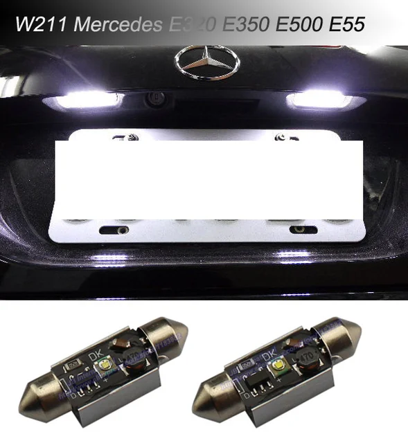 2x License plate Lights for Mercedes W211 E320 E350 E500 E55 Canbus Led