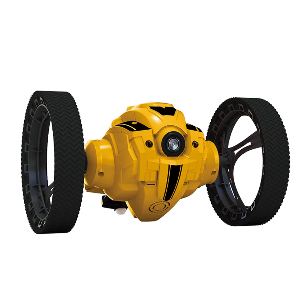 RC робот прыгающий игрушечный автомобиль с гибкими колесами и вращением светодиодный ночник wifi камера мини Tumbling RC отскок Автомобиль Дистанционное управление игрушки - Цвет: WiFi Camera Yellow
