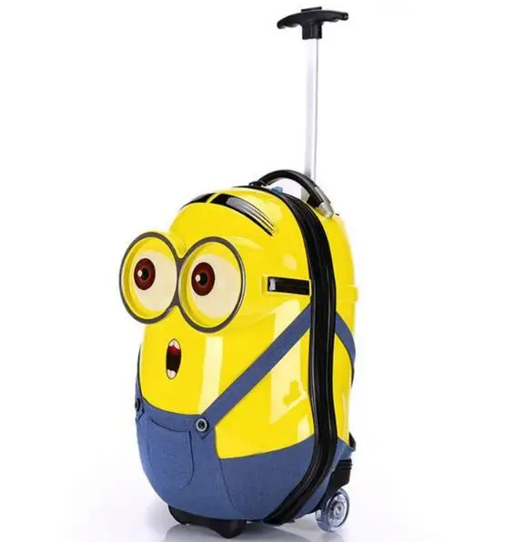 Carrylove Детский чемодан для путешествий комплект милый monion нести на тележке случае детей рюкзак багажный комплект - Цвет: only suitcase