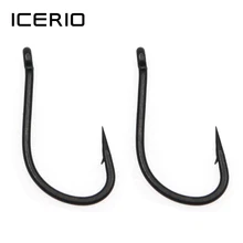 ICERIO 100pcs pack Telflon Coated High Quality Carp Hooks Strong Big Carp Barbel Fishing Hooks for