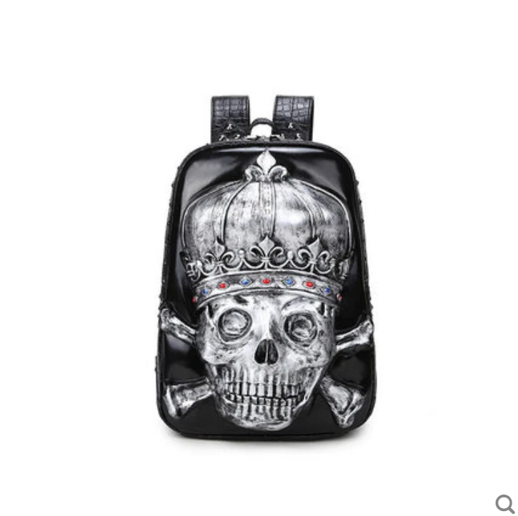 Модный персональный 3D кожаный рюкзак с черепом, заклепки, череп ...