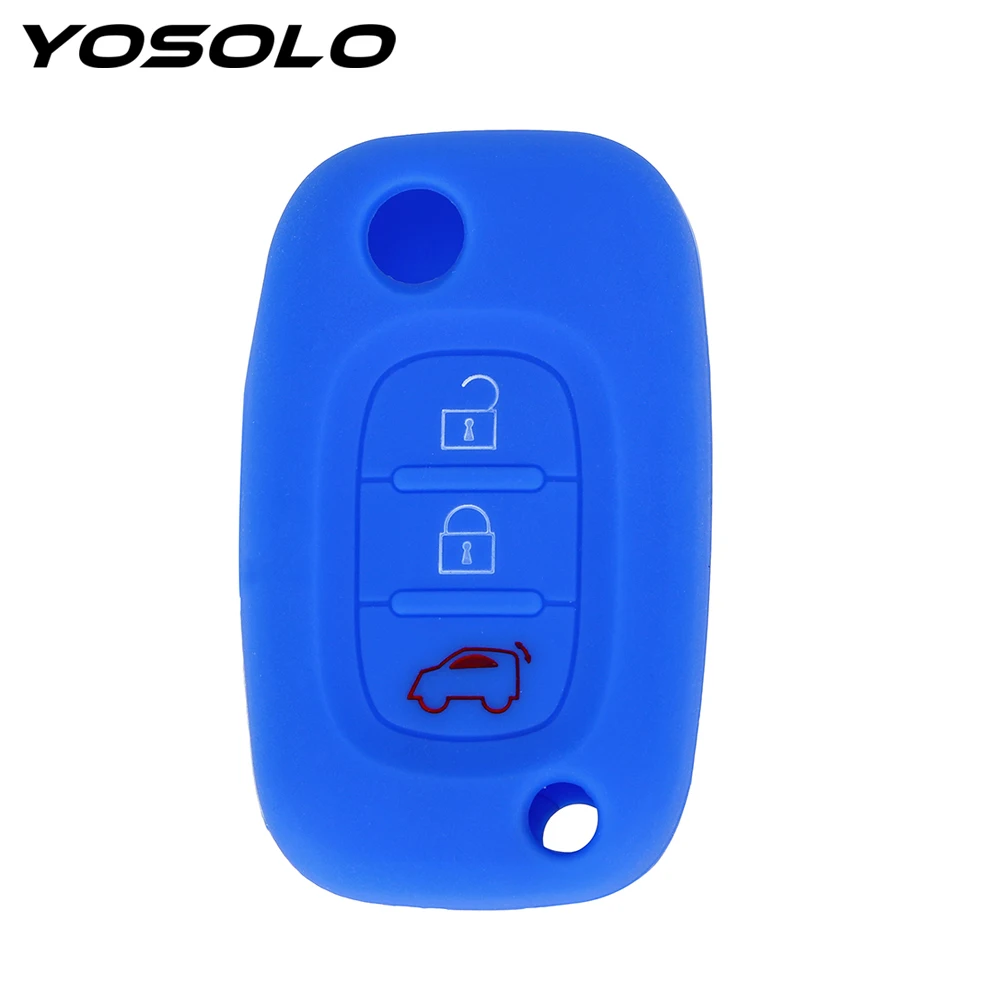 

YOSOLO Flip Key Shell Cover For Mercedes Benz Smart Fortwo Forfour 3 Buttons Silicone Key Protect Bag Key Case for Car