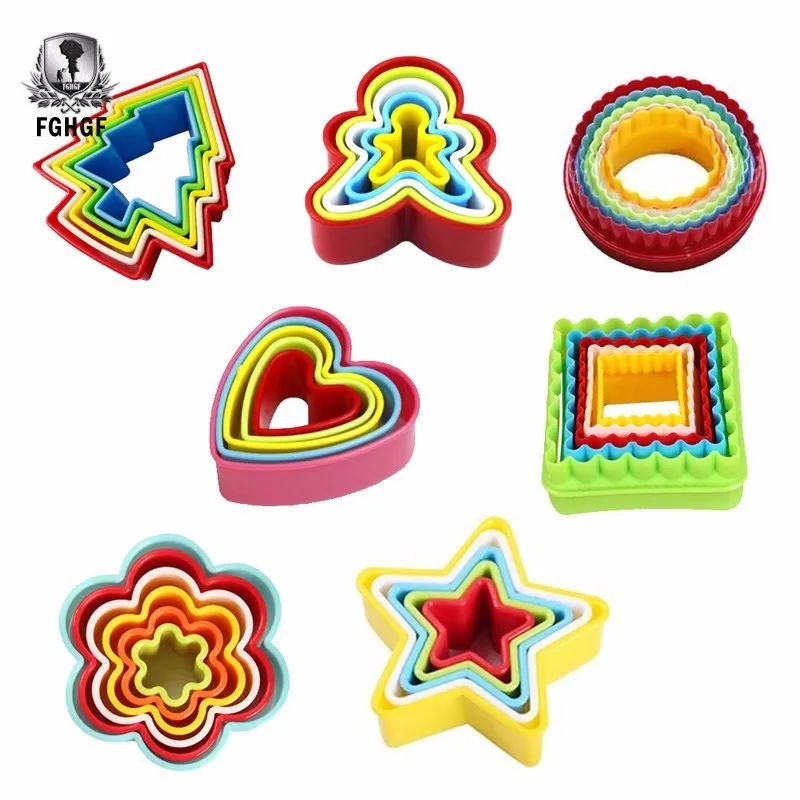 

FGHGF 5 Pcs DIY Plastic Christmas Tree Cookie Cutter Baking Chocolate Fondant Cake Tools Patisserie