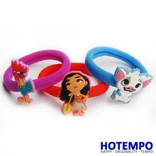 3pcs/set pua moana Ocean Princess Vaiana Action Figure Toys Hair Band for Baby Girls Hair Ring Hair accessories