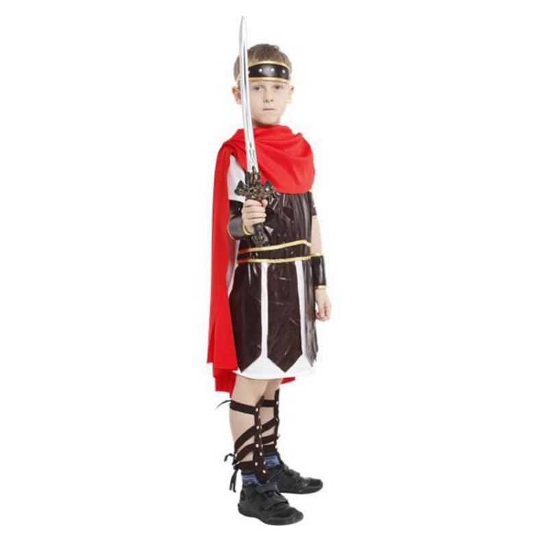 M XL Ancient Roman Empire Knight Costume Cosplay Children's Day Roman