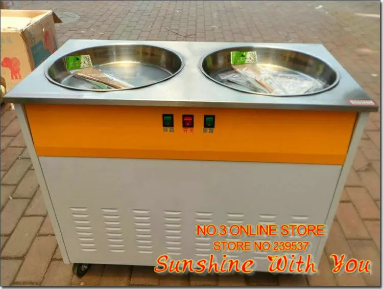 2 round pan machine 220V 50Hz double pan fruit juice ice cream machine