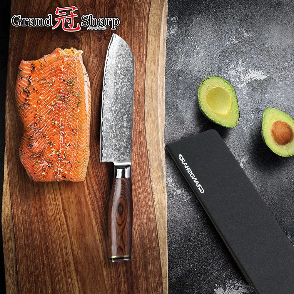 GRANDSHARP 3 шт. набор ножей из дамасской стали 67 слоев японской дамасской стали vg10 шеф-повара сантоку кухонные ножи бесплатный подарок