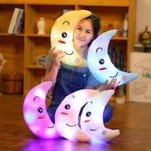 1 шт. 35 см светящаяся плюшевая игрушка, мягкие игрушки для моделирования Луны, 5 цветов, детская игрушка для сна, креативная мягкая подушка для детей
