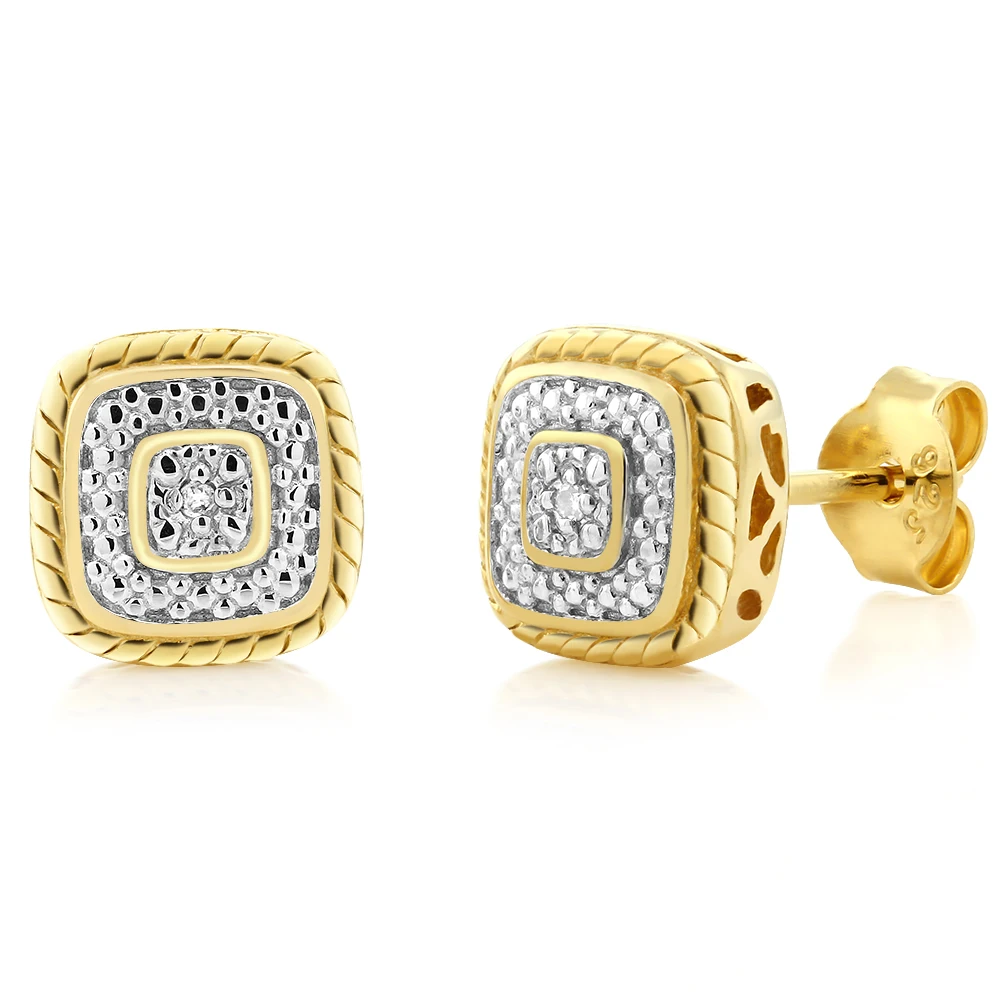 GemStoneKing 18K Yellow Gold Plated 925 Sterling Silver Diamond Accent