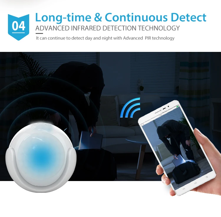 

YobangSecurity Z-wave APP Control Infrared PIR Motion Sensor Detector Alarm+Temperature Sensor Home Automation Alarm System