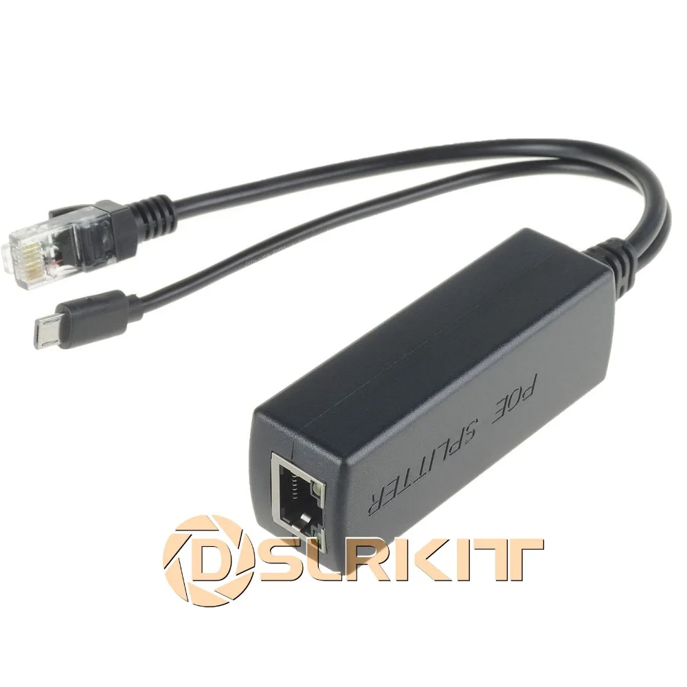 DSLRKIT активный сплиттер POE питание по Ethernet 48V до 5V 2.4A Micro USB 4 Raspberry Pi(4 шт