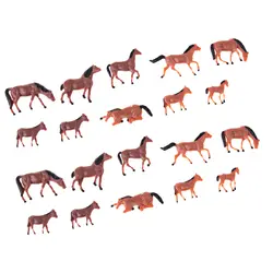 20 шт. 1/87 HO Весы Модель лошадки роспись животных рисунок для миниатюрных модель расположения поезда фермы зоопарк диких животных Парк