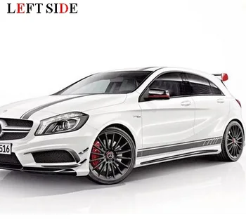 

LEFT SIDE Car Stickers Silvery Grey For Both Sides Hood Motorsport Stripe Car-styling Vinyl Personality Stickers Customize Size