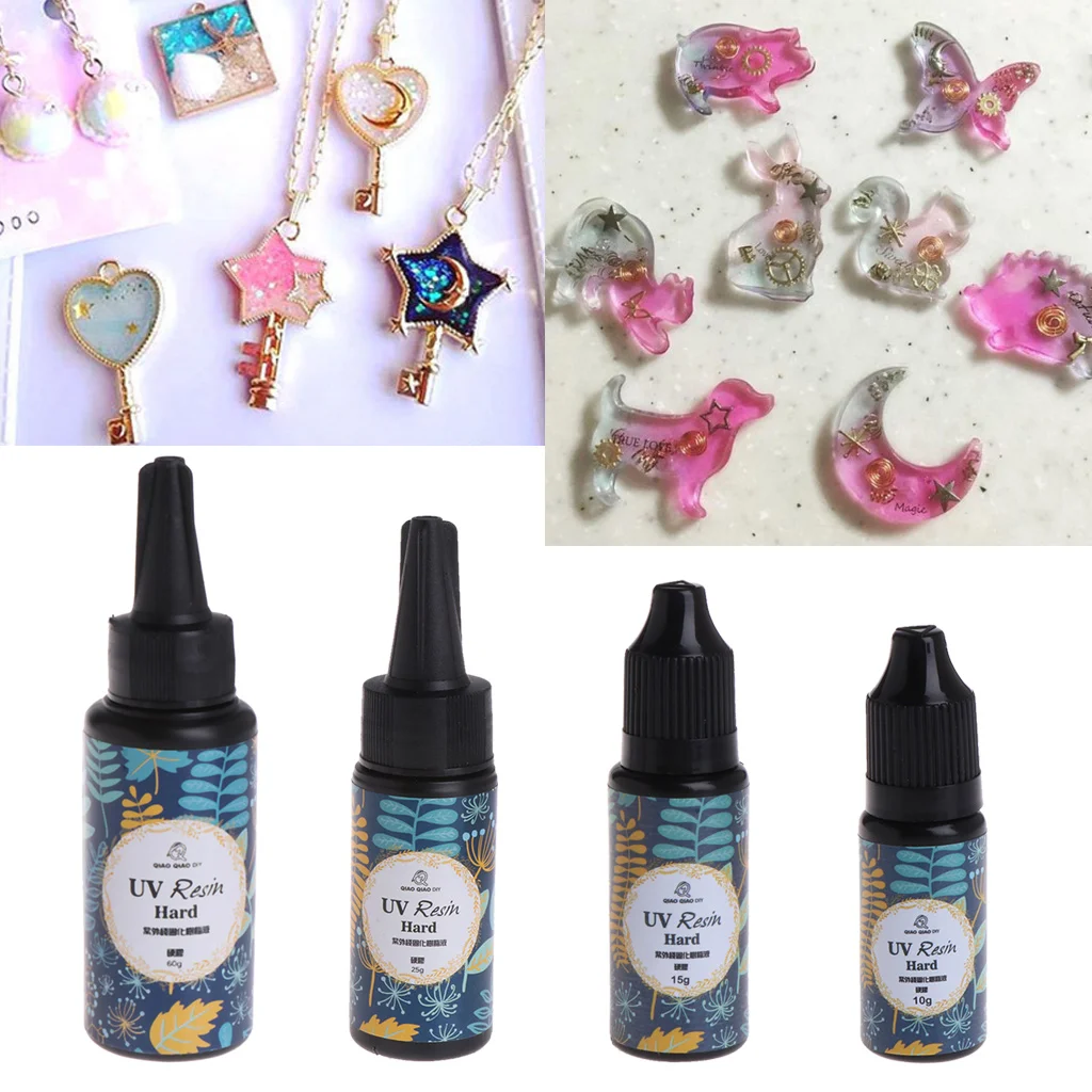 

UV Resin Epoxy DIY Jewelry Making Transparent Hard Curing Activated Craft 4 Size